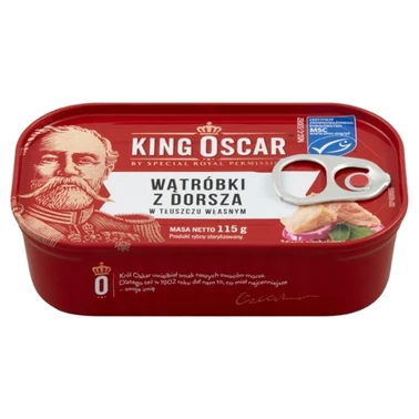 King Oscar Wątróbki z dorsza w tłuszczu własnym 115 g - 0