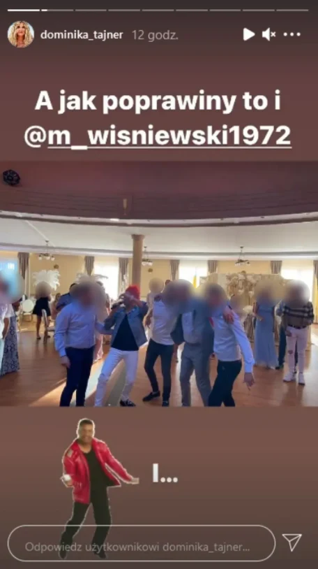 Dominika Tajner i Michał Wiśniewski na jednych poprawinach (Instagram) Dominika Tajner i Michał Wiśniewski na jednych poprawinach (Instagram)