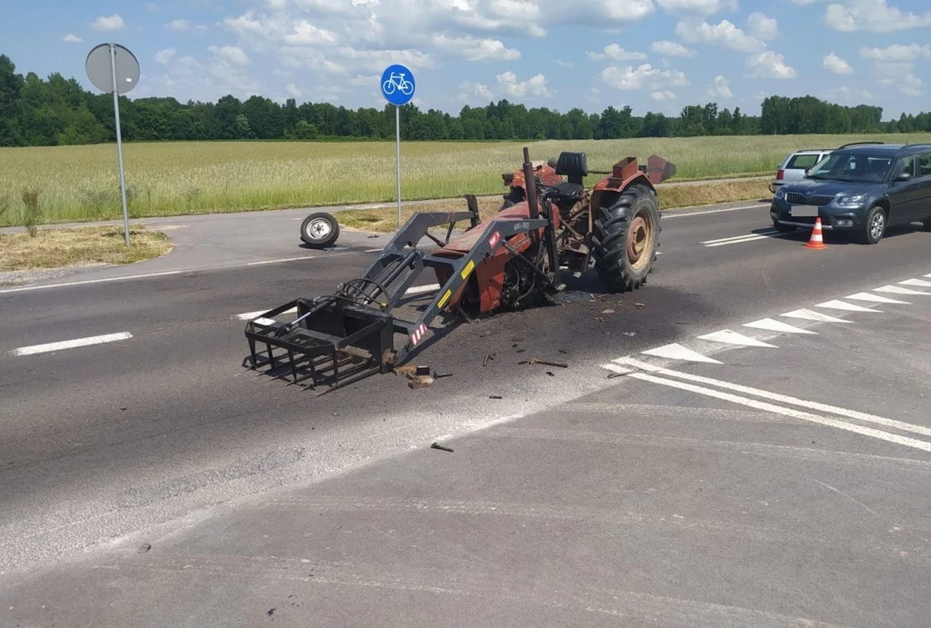 Kierowca ciągnika nie miał praw jazdy...