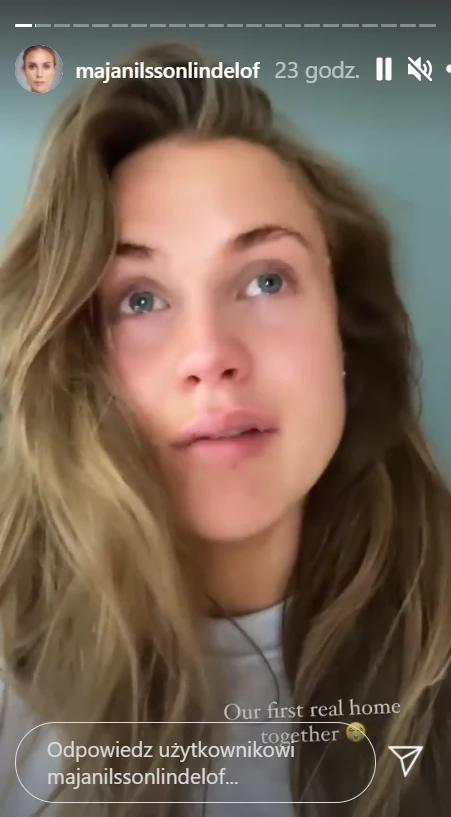 Maja ze łzami w oczach relacjonuje przeprowadzkę /https://www.instagram.com/majanilssonlindelof/ Maja ze łzami w oczach relacjonuje przeprowadzkę /https://www.instagram.com/majanilssonlindelof/