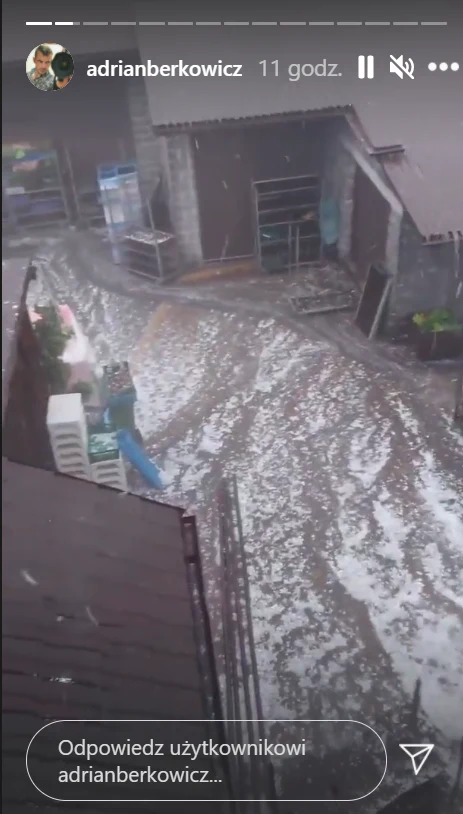 Adrian Berkowicz pokazał efekty nawałnicy i gradobicia. Widok poraża! /https://www.instagram.com/adrianberkowicz/