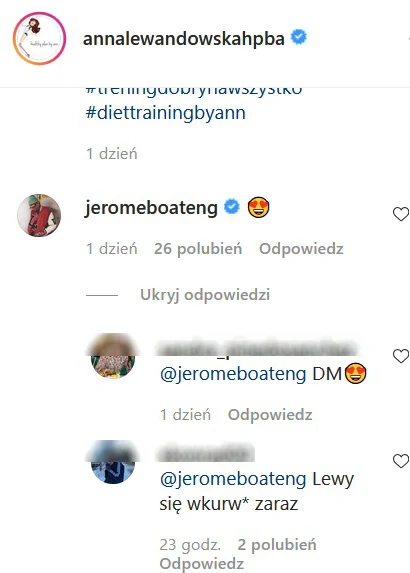 Jerome Boateng skomentował fotkę Anny Lewandowskiej Jerome Boateng skomentował fotkę Anny Lewandowskiej