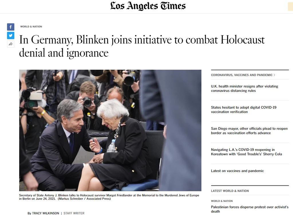 Artykuł ukazał się na łamach "Los Angeles Times" Artykuł ukazał się na łamach "Los Angeles Times"