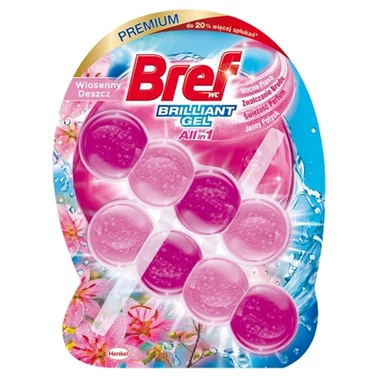 Bref WC Brilliant Gel All in 1 Zawieszka myjąco-zapachowa do muszli WC wiosenny deszcz 2 x 42 g - 2