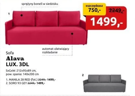 Sofa Black Red White
