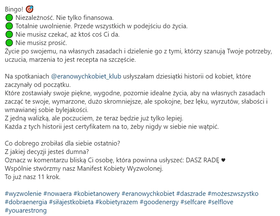 Joanna Przetakiewicz motywuje fanki do niezależności, https://www.instagram.com/joannaprzetakiewicz/ Joanna Przetakiewicz motywuje fanki do niezależności, https://www.instagram.com/joannaprzetakiewicz/