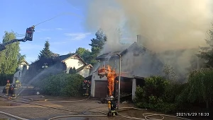 Pożar budynku w Józefosławiu