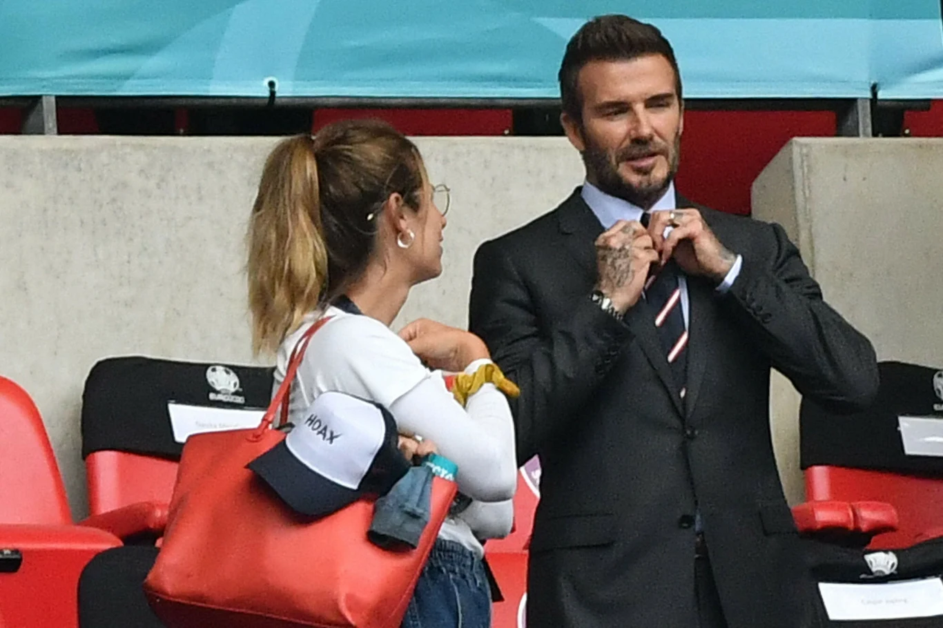 David Beckham podczas meczu Anglia-Niemcy na Euro 2020