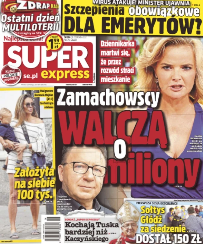 O podziale majątku Zamachowskich donosi "Super Express" O podziale majątku Zamachowskich donosi "Super Express"