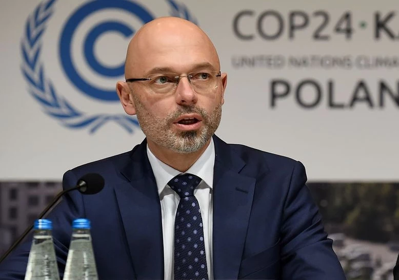 Michał Kurtyka podczas szczytu klimatycznego COP24 w Katowicach.