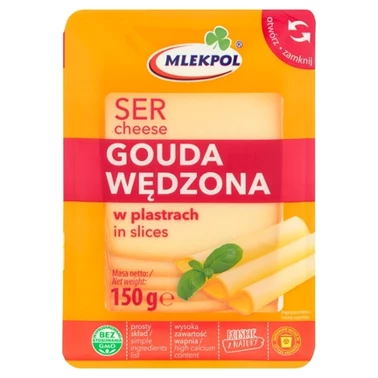 Mlekpol Ser gouda wędzona w plastrach 150 g - 1