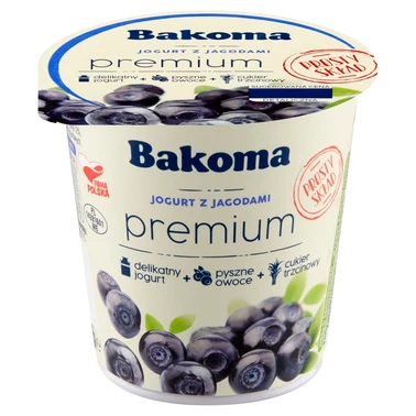 Bakoma Premium Jogurt z jagodami 140 g - 2
