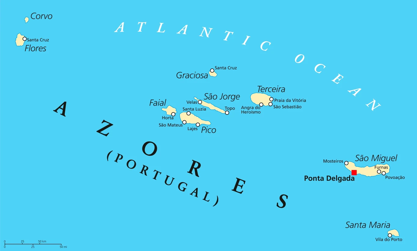 Azory to archipelag dziewięciu wulkanicznych wysp na środku Atlantyku
