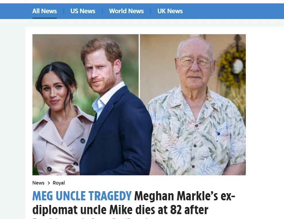 Zmarł wujek Meghan Markle Zmarł wujek Meghan Markle