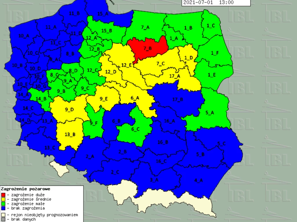 Mapa zagrożenia pożarowego.