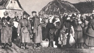 Polscy rolnicy wysiedlani z Zamojszczyzny, zima 1942/1943