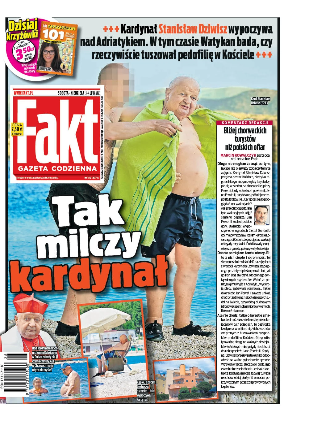 Kardynał Dziwisz na okładce "Faktu" Kardynał Dziwisz na okładce "Faktu"