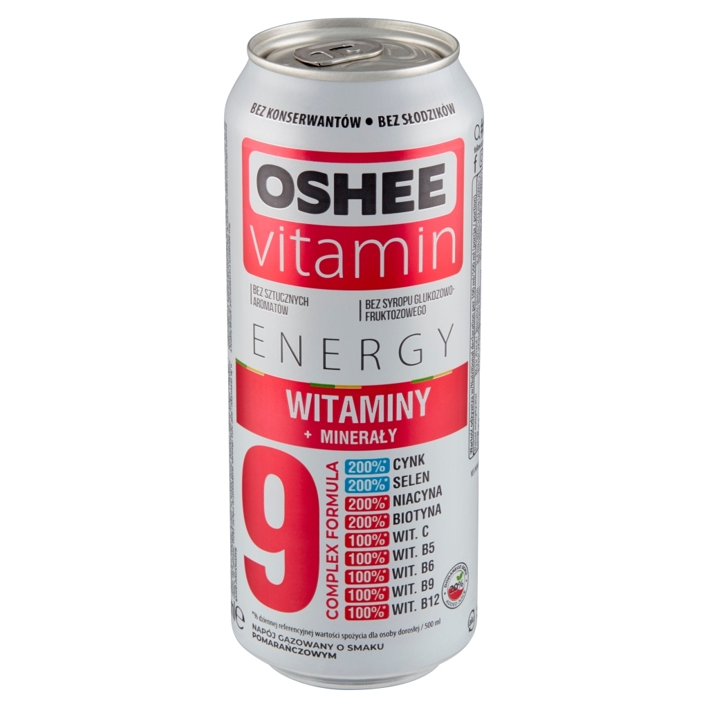 Oshee Vitamin Energy Napój gazowany o smaku pomarańczowym 500 ml