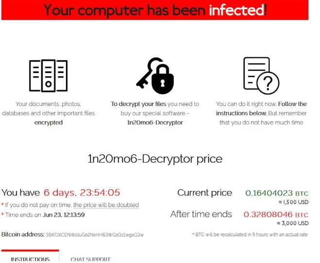 Wiadomość zostawiona przez cyberprzestępców żądających okupu - był to atak typu ransomware