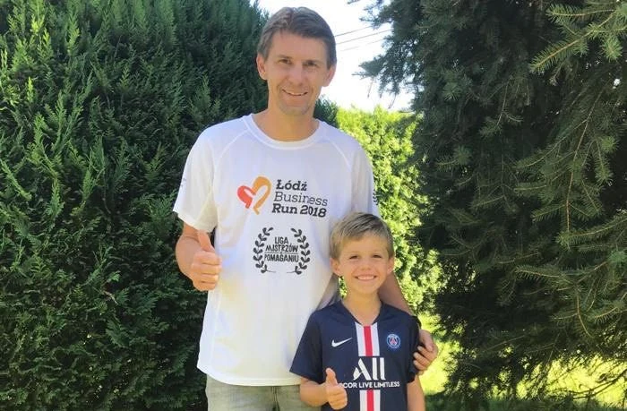 Ebi Smolarek z synem Faasem Ebi Smolarek z synem Faasem