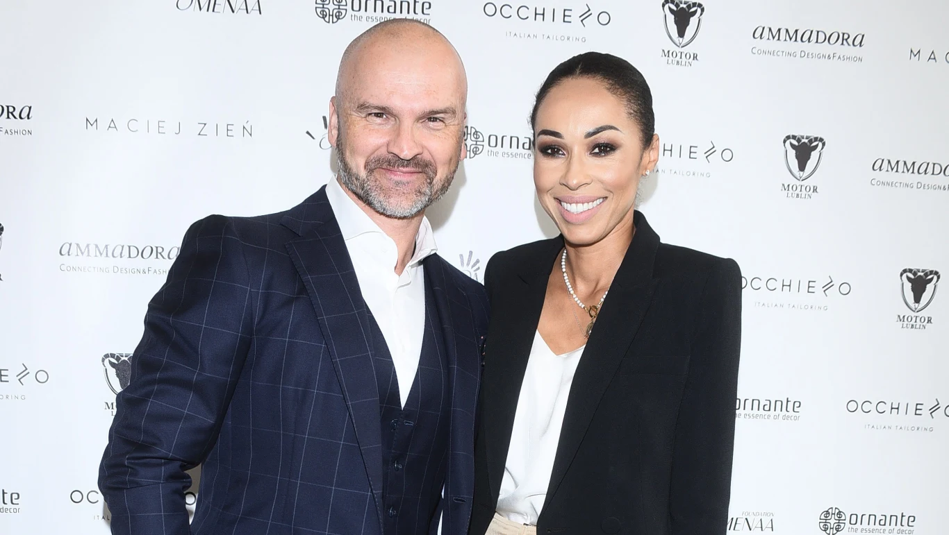 Omenaa Mensah z mężem, Rafałem Brzoską Omenaa Mensah z mężem, Rafałem Brzoską