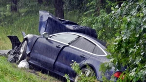 Kierowca Audi S7, sprawca wypadku, wciąż w szpitalu