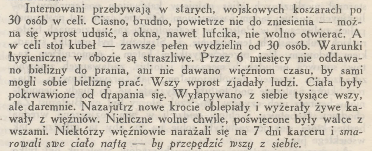 Fragment listu opublikowany w "Informacjach Prasowych" 