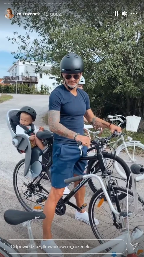"Rowerowy policjant Radek" gotowy na trasę. https://www.instagram.com/m_rozenek/