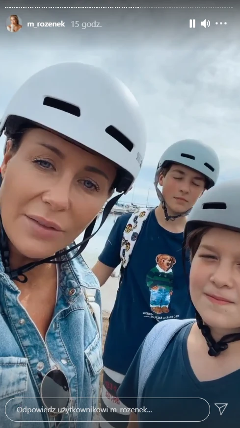 Cała rodzina Rozenek bezpiecznie podróżuje w kaskach, https://www.instagram.com/m_rozenek/