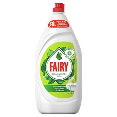 Fairy Clean & Fresh Jabłko Płyn do mycia naczyń zapewniający lśniąco czyste naczynia 1350ml - 1