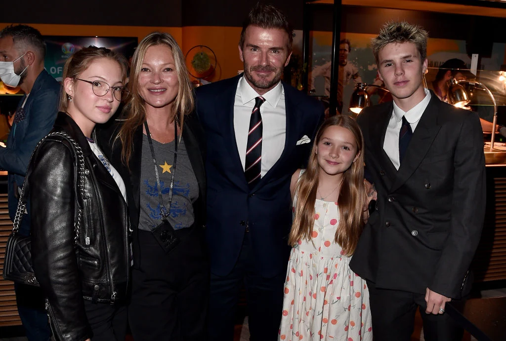 Kate Moss z córką Lilą Grace, David Beckham z synem Cruzem i córką Harper Seven