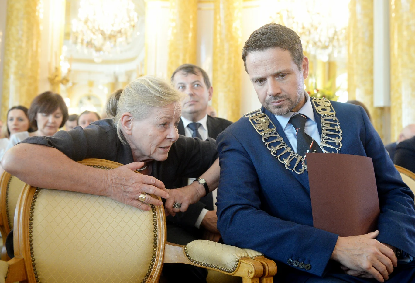 Anna Nehrebecka i prezydent Warszawy Rafal Trzaskowski
