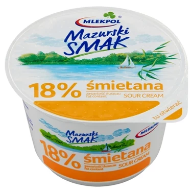 Mlekpol Mazurski Smak Śmietana 18 % 200 g - 0