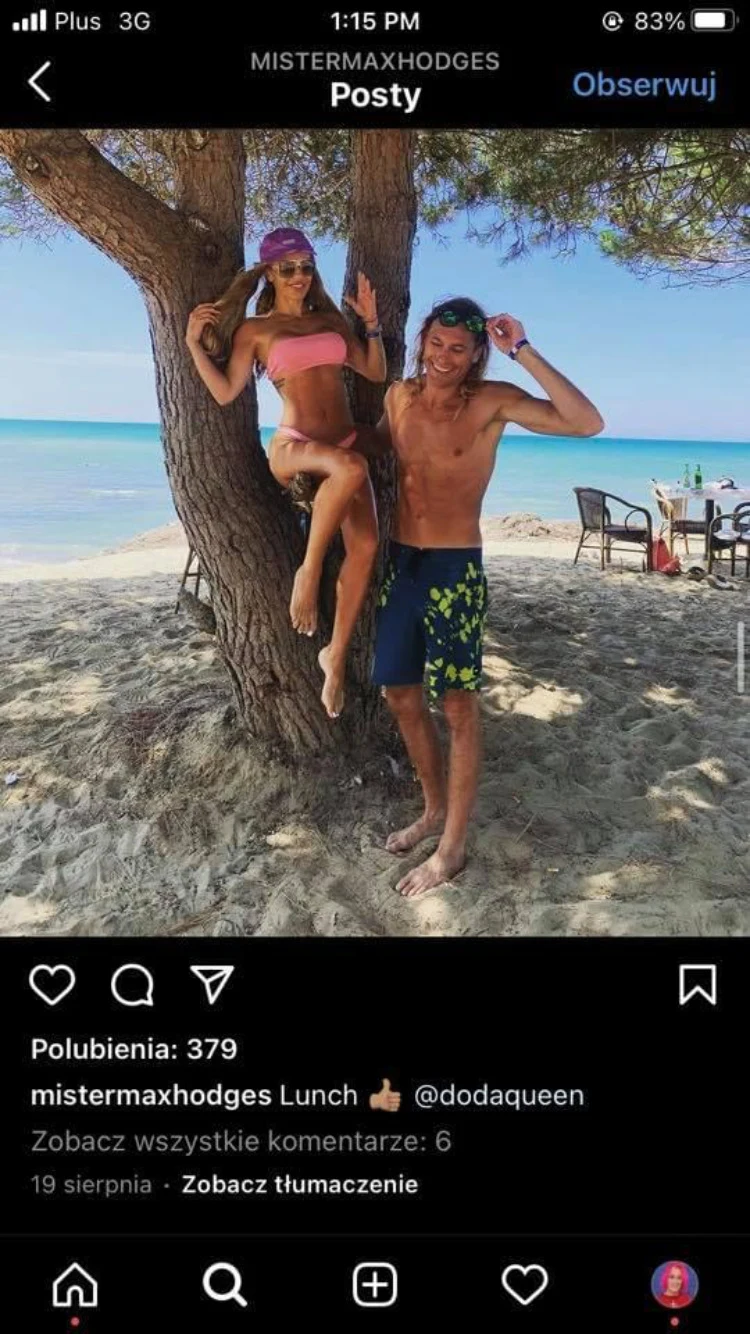 Screen z Instagrama Maxa Hodgesa Screen z Instagrama Maxa Hodgesa