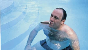 James Gandolfini na planie "Rodziny Soprano"