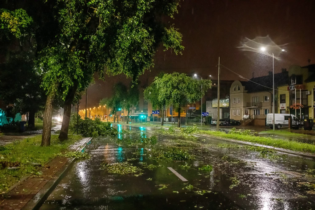 Płock po przejściu nocnej burzy. 