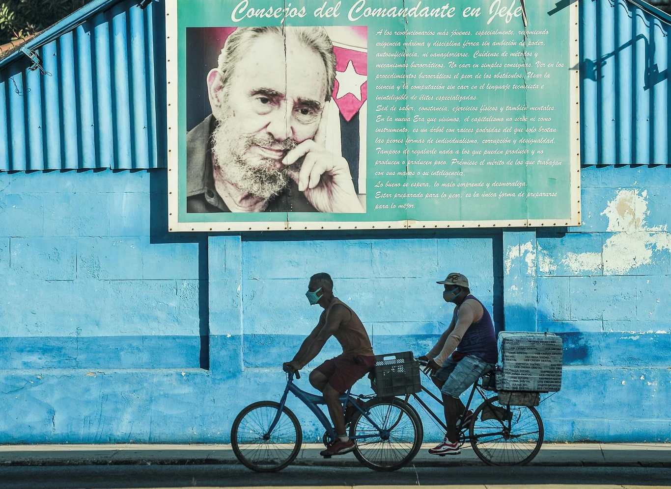 Portret Fidela Castro w Hawanie na Kubie.