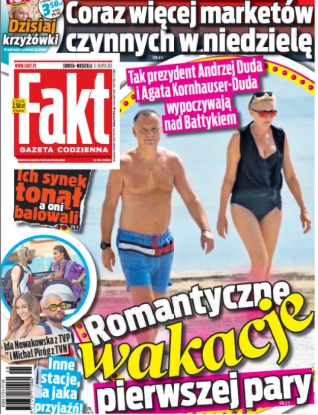 Andrzej i Agata Duda na okładce "Faktu" z dnia 17.07.2021 Andrzej i Agata Duda na okładce "Faktu" z dnia 17.07.2021
