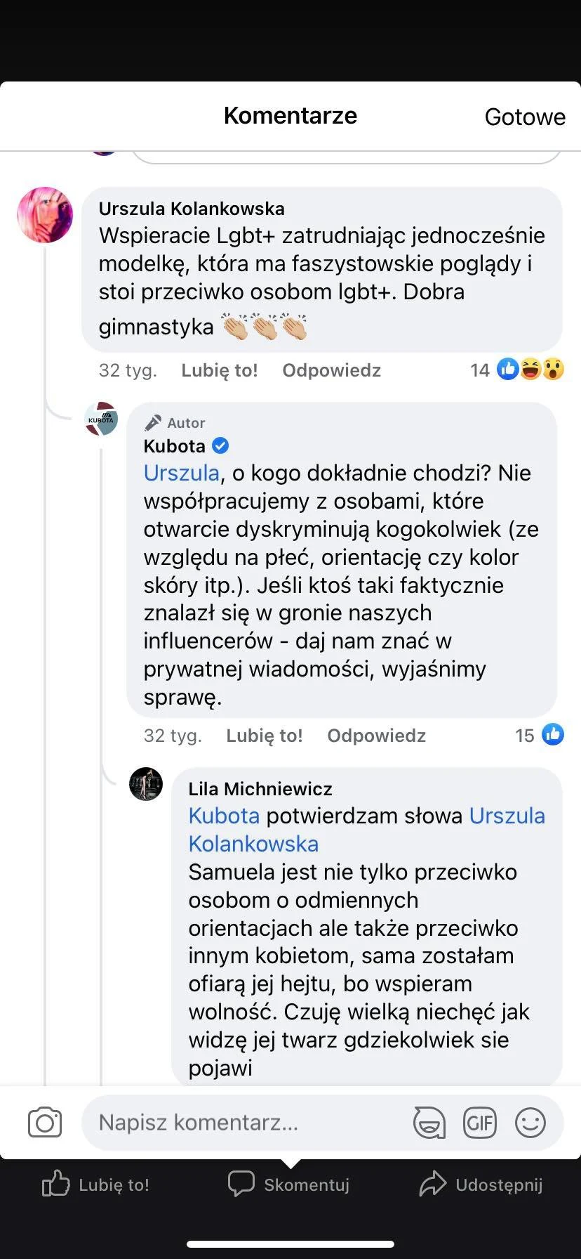 Skrin z facebooka Kuboty Skrin z facebooka Kuboty