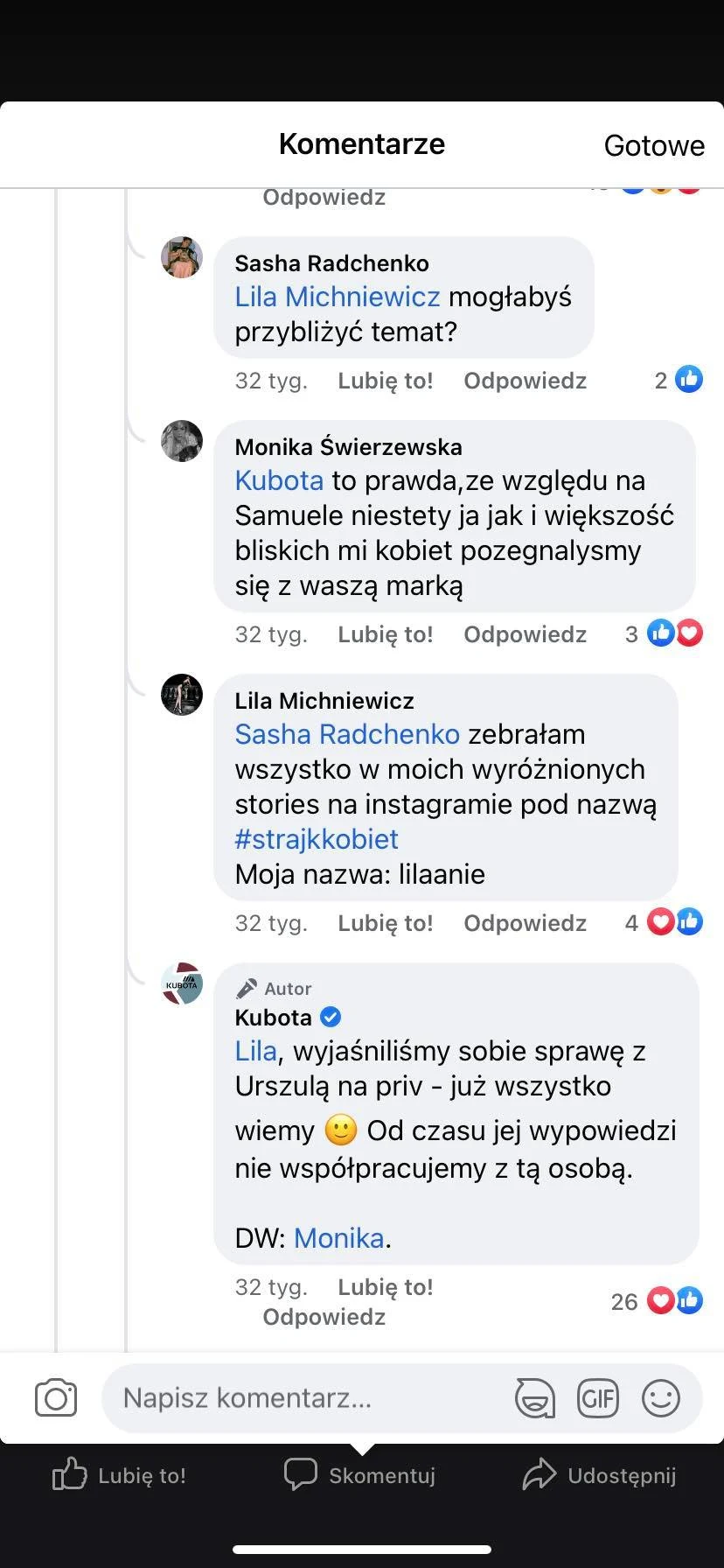 skrin z Facebooka Kuboty skrin z Facebooka Kuboty