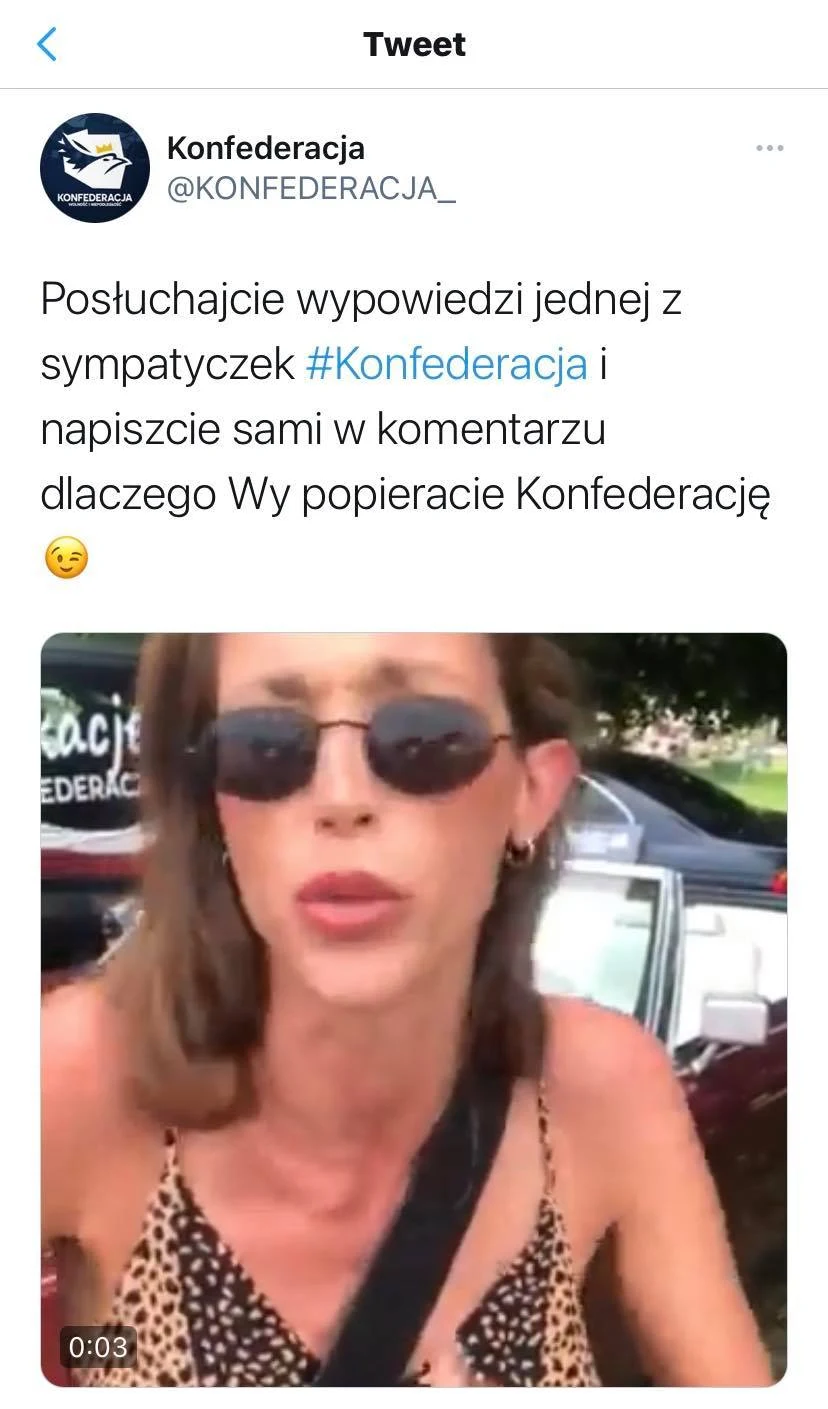 Skrin z Twittera Konfederacji Skrin z Twittera Konfederacji