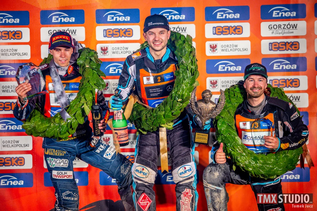 Podium ostatniej edycji Memoriału Edwarda Jancarza - Dominik Kubera, Wadim Tarasienko, Rohan Tungate Podium ostatniej edycji Memoriału Edwarda Jancarza - Dominik Kubera, Wadim Tarasienko, Rohan Tungate