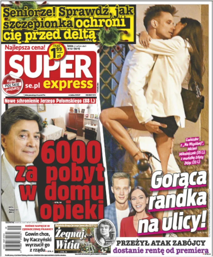 Okładka "Super Expressu" z dnia 21.07.2021 Okładka "Super Expressu" z dnia 21.07.2021