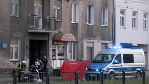  Miejsce śmiertelnego wypadku w pobliżu skrzyżowania ul. Grochowskiej i ul. Mińskiej na warszawskim Kamionku