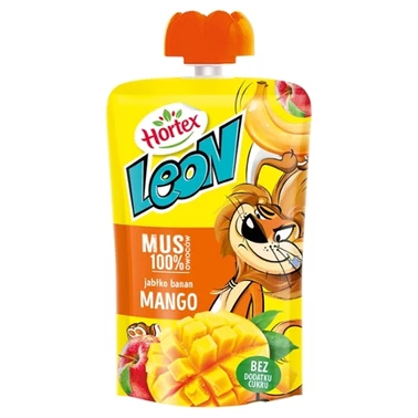 Hortex Leon i Przyjaciele Mus owocowy jabłko banan mango 100 g - 1