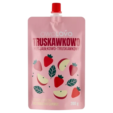 OWOLOVO Truskawkowo Mus jabłkowo-truskawkowy 200 g - 0