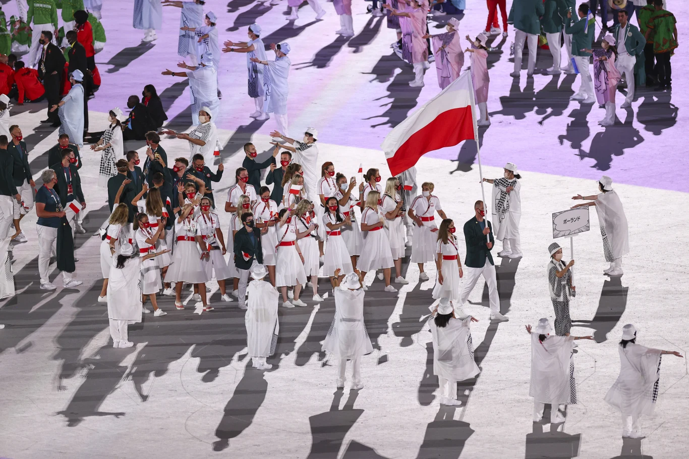 Tokio 2021: Reprezentacja Polski podczas ceremonii otwracia