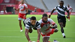 Zespół Fidżi w meczu z Japonią