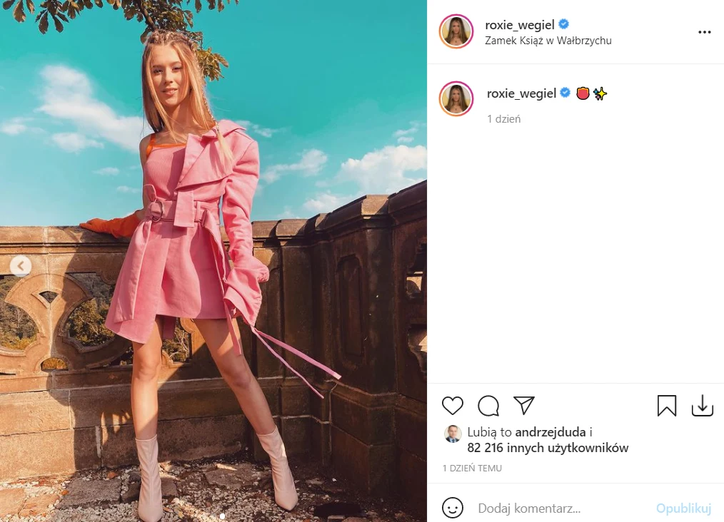 Andrzej Duda polubił zdjęcie Roksany Węgiel