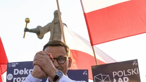 Premier Mateusz Morawiecki promujący Polski Ład